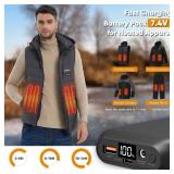 Heated Vest Battery Pack 7.4V 16000mAh Compatible with ORORO and Venustas, Rechargeable Power Bank for Heated Vest Heated Jackets with LED Display (7.4V 16000mAh+DC Adapter) (4.37*1.14*2.76) - Retail: