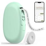 SUPVAN E10 Bluetooth Label Maker Machine with Tape, Continuous Waterproof Label, Versatile App with 35 Fonts and 1k+ Icons, Label Printer for Home, Kitchen, School, Office Organization, Green - Retail
