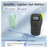 SUPVAN E10 Bluetooth Label Maker Machine with Tape, Continuous Waterproof Label, Versatile App with 35 Fonts and 1k+ Icons, Label Printer for Home, Kitchen, School, Office Organization, Green - Retail