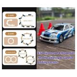 WPLDEWAN 1/43 RC Drift Car with Gyro Mini Drift RC Car 4WD Remote Control Sport Vehicle with Drifting and Racing Tires ESP Gyroscope Proportional Throttle Steering Indoor Hobby Toy RTR for Adult