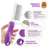 Detangling Pet Comb for Dogs & Cats with Long & Short Stainless Steel Metal Teeth for Removes Tangles and Knots - Detangler Grooming Tool for Dematting Matted Fur. - Retail: $9