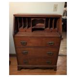 Traditional Oak Drop Front Secretary Desk