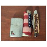 Maxim Pocket Knife and 2 Lighters