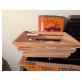 Wooden Desktop Letter Organizer with Wire Mesh Accessories