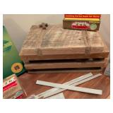 Wood box fat chaser book tip safe moxie roll extinguisher with Ash collector base dish and top holding slots, soothing herbal balm for burns pain relieving medicated plaster large pain relief patches