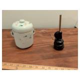 Japanese Porcelain Cookie Jar with Wire Bail