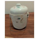 Japanese Porcelain Cookie Jar with Wire Bail