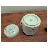 Japanese Porcelain Cookie Jar with Wire Bail