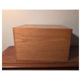 Microscope, Large Index Cards and Wood Recipe Card Box.