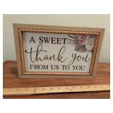 Decorative Thank You Sign with Floral Design