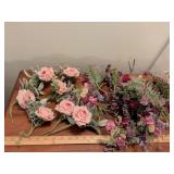 Mixed Flower Garland with Pink Roses