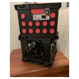 Sterilite Storage Crate with Red Dots