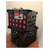 Sterilite Storage Crate with Red Dots