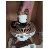 White and Gold Ceiling Fan with Decorative Blades