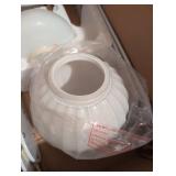 White and Gold Ceiling Fan with Decorative Blades