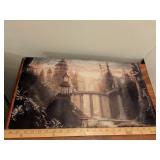Asian Temple Landscape  rubber mat print