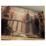 Asian Temple Landscape  rubber mat print