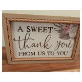 Decorative Thank You Sign with Floral Design