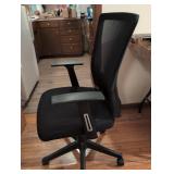 Black Mesh Office Chair with Adjustable Arms