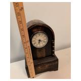 Wooden Mantel Clock with Storage Drawer