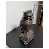 Bronze Owl Bookend Sculpture