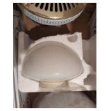 White and Gold Ceiling Fan with Decorative Blades