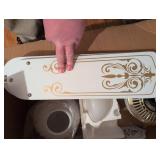 White and Gold Ceiling Fan with Decorative Blades