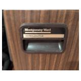 Montgomery Ward Compact Refrigerator with Wood Grain Finish