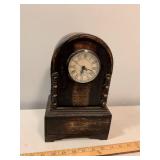 Wooden Mantel Clock with Storage Drawer