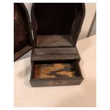 Wooden Mantel Clock with Storage Drawer