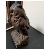 Bronze Owl Bookend Sculpture