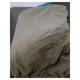 One large teal bag military duffel bag and another bag