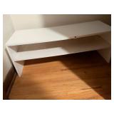 White Wooden shoe rack.