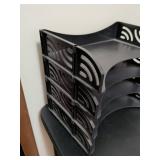 Black Plastic Desktop File Organizer