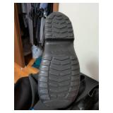 Black Leather Ankle Boots Collection with Blue Boot Stand