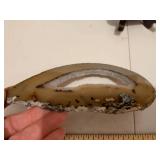 Japanese Collectibles Set - Agate Slice, Fan & Lacquer Stand