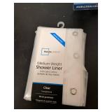 Mainstays 24\" Chrome Towel Bar and Clear Shower Liner Set