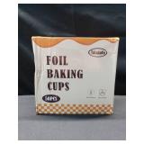 Tikxlafe 50-Pack 5oz Square Aluminum Foil Baking Cups, Disposable Mini Cake Pans with Lids, Brownie & Cheesecake Containers for Baking-blue