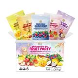 SUNGIVEN Freeze-Dried Fruit Party with 10+ Fruits, Mixed Fruits Variety Pack of 5 Bag, 7.06 oz, Health Snack, Fruit Crisps, Freeze Dried Apple Strawberry Berries Lemon Coconut Fig Mango Pineapple, No 