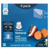 (Pack of 6) Gerber Apple Sweet Potato with Cinnamon Toddler Food, 3.5 oz Pouches