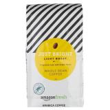 Amazon Fresh, Just Bright Whole Bean Coffee, Light Roast, 12 Oz