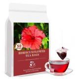 Natural Hibiscus Flower Tea Bags - 50 Count