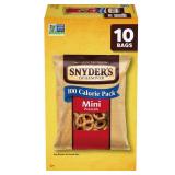 Snyder s of Hanover  100 Calorie Mini Pretzels  Individual Packs  10 Ct