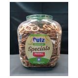 Utz Sourdough Specials Pretzels, Original, 63 oz. Barrel, Classic Pretzel Knot with Rich Sourdough Flavor, Resealable Container, Tasty Party Snack with Zero Cholesterol