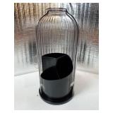 Makeup Brush Holder with Lid 360 Rotating Clear Dustproof Make Up Organizers for Vanity Bathroom Countertop, Black - Retail: $24