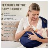 Baby Carrier, Natural Cotton Baby Wraps Sling Baby Holder Extra Comfortable for Easy Wearing Carrying for Newborn, Soft and Adjustable Newborn and Toddler Carrier Slings (BLACK) - Retail: $32