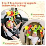 Spiral Car Seat Toys for Infants, 0-6 Months Car Seat & Stroller Pram Separable Activity Hanging Toys with Rattle, Teethers, Newborn Soft Plush Travel Toy for Boys Girls Essentials Gifts - Retail: $15