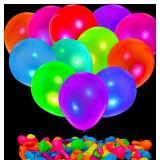 MIX UV Neon Balloons, 7 Colors Blacklight Reactive Fluorescent Balloons Glow in the Dark Birthday Decorations for Birthday, Wedding, Neon Party, Glow Party Decorations Supplies - Retail: $8