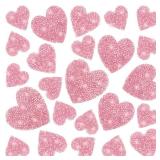 26Pcs Iron on Heart Patches 4Sizes Rhinestone Heart Iron on Patches Love Rhinestone Patches Adhesive Applique Hearts Glitter Crystal Patches for Clothing Jeans Shoes Bags Hats Repair Decoration (missi