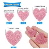 26Pcs Iron on Heart Patches 4Sizes Rhinestone Heart Iron on Patches Love Rhinestone Patches Adhesive Applique Hearts Glitter Crystal Patches for Clothing Jeans Shoes Bags Hats Repair Decoration (missi